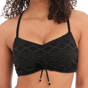 Freya Sundance Bralette Convertible Strap Full Coverage Bikini Top Black 36FF
